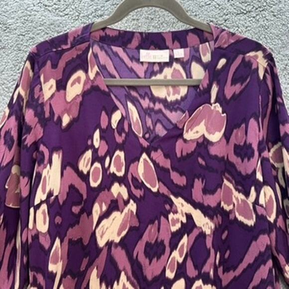 Belle by Kim Gravel Medium Purple Flowy Top Summer Beach Pool Casual Vacation - Picture 4 of 10